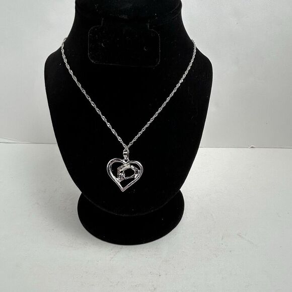 Vintage 21" 18kt Gold Plated Statement Necklace w/ Heart Pendant - Picture 3 of 5